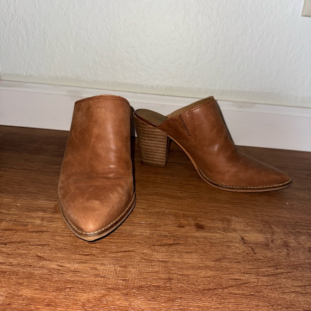 Lucky Brand Women's Tan Leather Mules